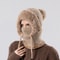 Women Winter Balaclava Hat Velvet Knitted Woolen Ear Protection Fluffy Mask Neck Integrated Warmth 4