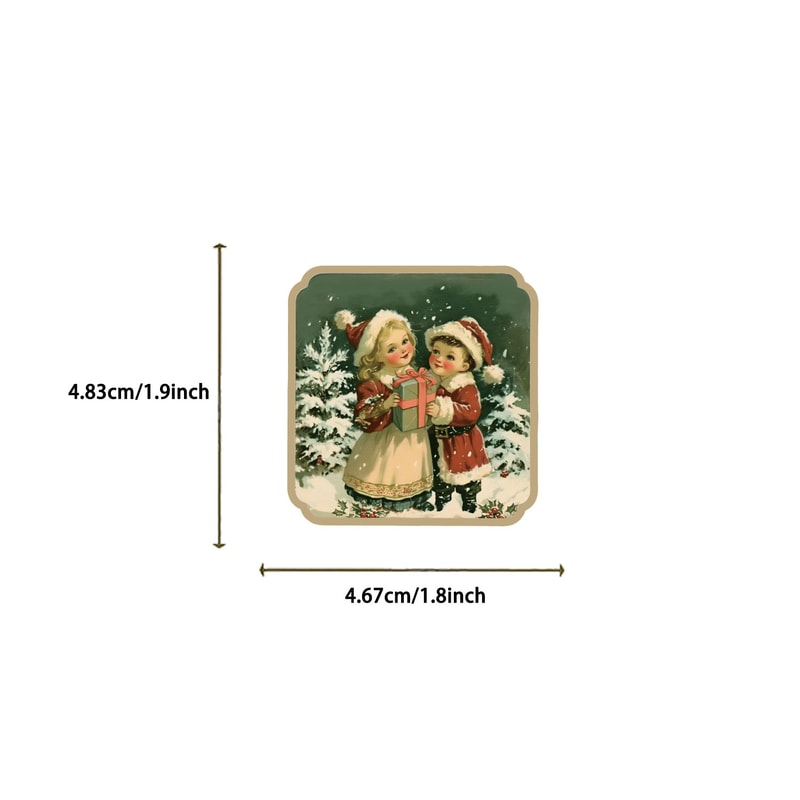 Creative Retro Christmas Stickers For Laptop Phone Suitcase Wall Kids Toys Scrapbook Decorations 6