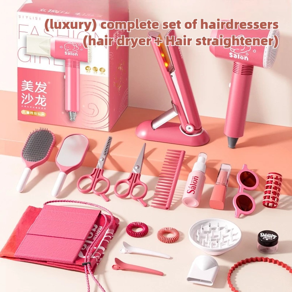 Kids Hair Beauty Makeup Set Girls Beauty Salon Set Pretend Play House Gift Fun Game Fashion Styling