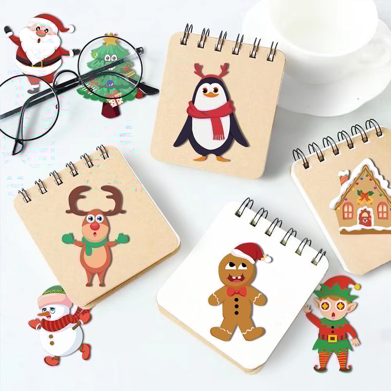 Kids DIY Puzzle Stickers Cartoon Christmas Snowman Party Decor Waterproof Jigsaw Toy Make A Face 3