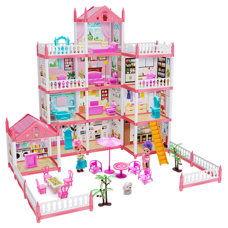 DIY Childrens Music Doll House Assembly Dream Villa Princess Castle Set Toy For Girls 0