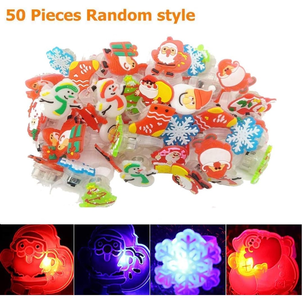 LED Christmas Flashing Ring Light Up Toy Rings Party Light Up Christmas LED Flashing Rings