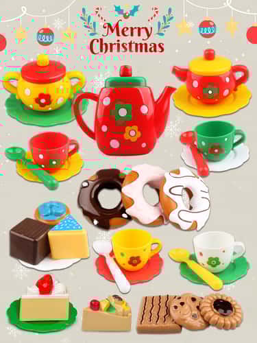 Cake Dessert Afternoon Tea Set for Girls Kitchen Toys Kids Holiday Christmas New Year Gifts