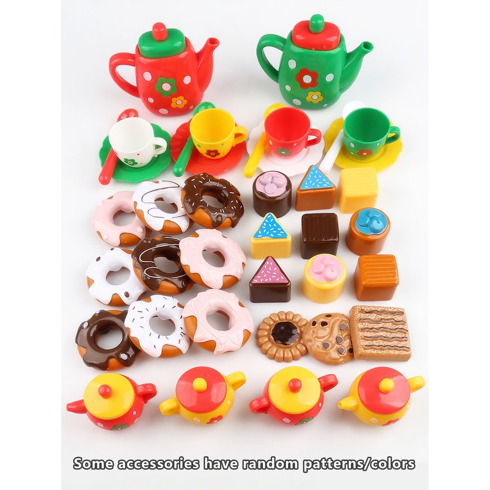 Cake Dessert Afternoon Tea Set for Girls Kitchen Toys Kids Holiday Christmas New Year Gifts