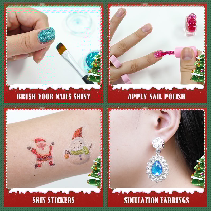 Christmas DIY Makeup And Armor Set Jewelry Beads Necklaces Hairpins Cartoon Toys Gifts For Children 2