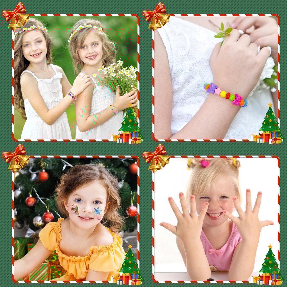 Christmas DIY Makeup And Armor Set Jewelry Beads Necklaces Hairpins Cartoon Toys Gifts For Children 3