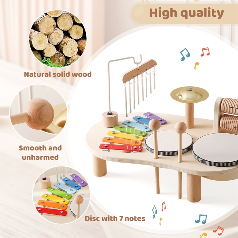 Montessori Musical Toys, Baby Educational Toys, Wooden Xylophone Aeolian Bells, Childrens Music Table Toys