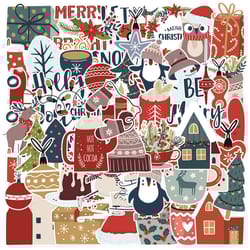 cute santa claus christmas cartoon stickers diy decal kit for laptop phone snowboard luggage fridge kid toy