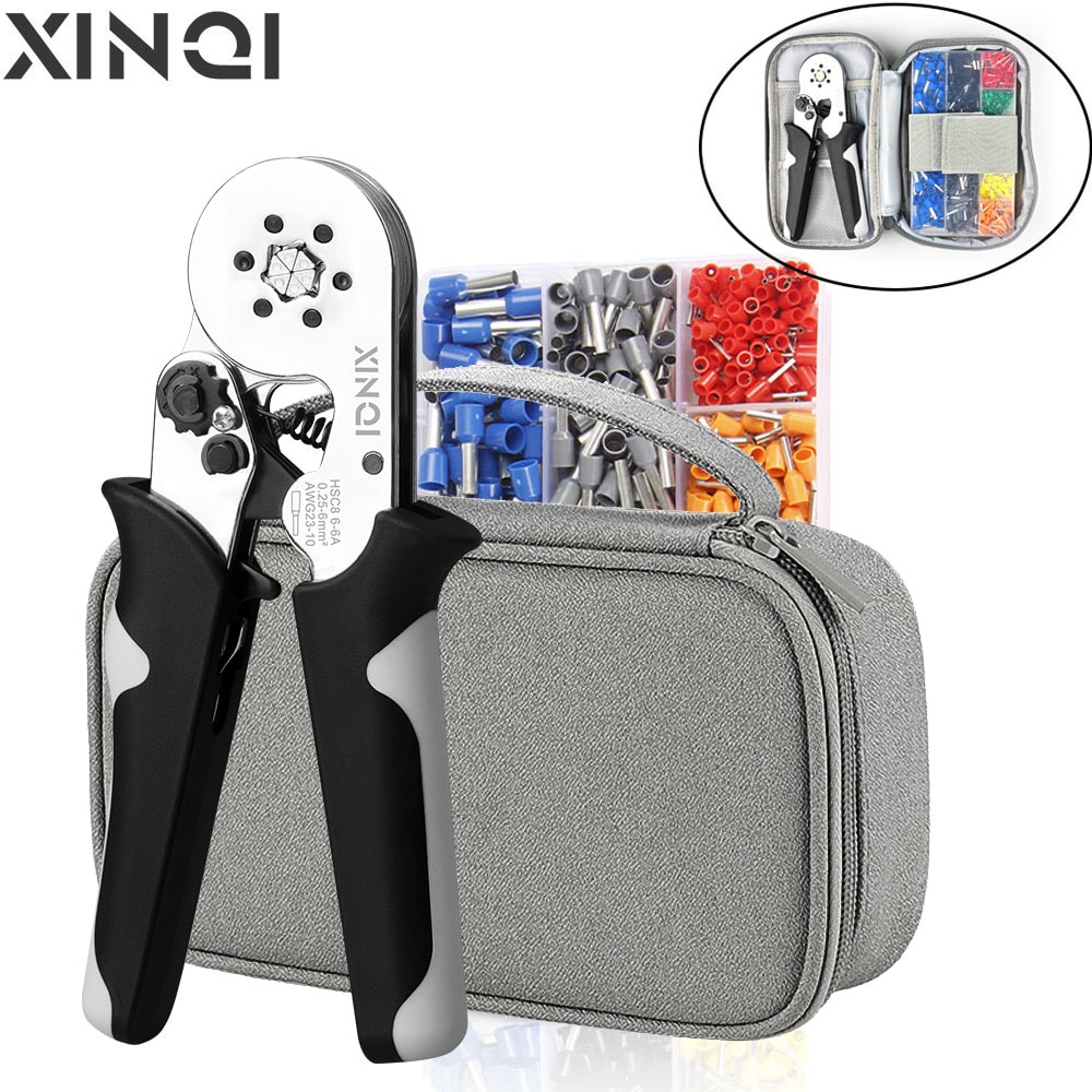 Crimping Tool Tubular Terminal Crimper With Mini Ferrule Electrical Kit And Bag 1