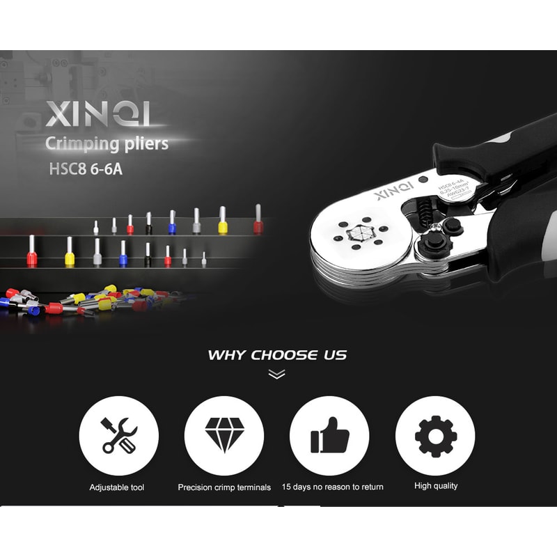 Crimping Tool Tubular Terminal Crimper With Mini Ferrule Electrical Kit And Bag 3