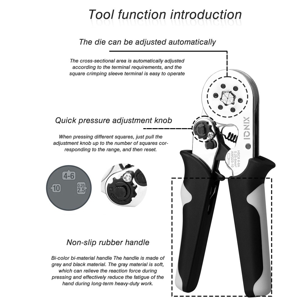 Crimping Tool Tubular Terminal Crimper With Mini Ferrule Electrical Kit And Bag 5