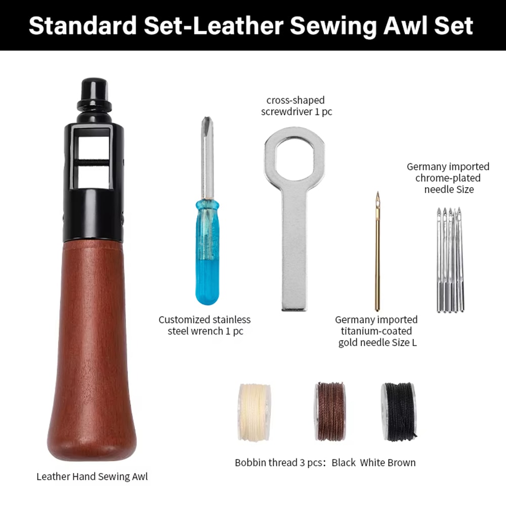 Leather Sewing Stitching Awl Thread Kit For DIY Craft Speedy Stitcher Shoemaker Canvas Repair Hand 5