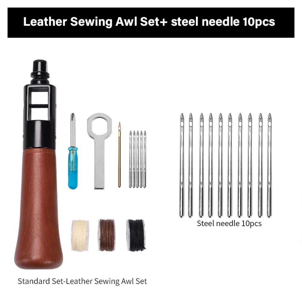 Leather Sewing Stitching Awl Thread Kit For DIY Craft Speedy Stitcher Shoemaker Canvas Repair Hand 6