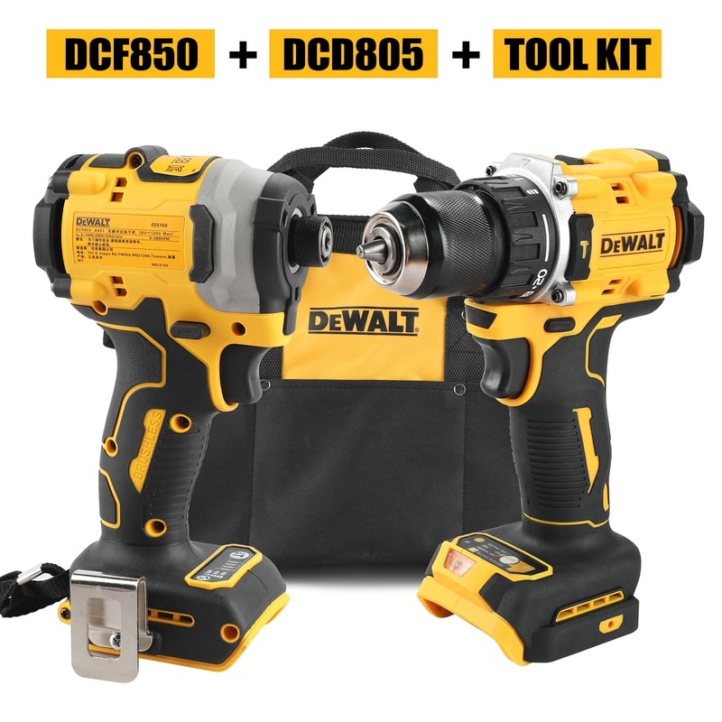 Max Lithium Brushless Combo Kit And Cordless Screwdriver Impact Drill With Tool Bag 6