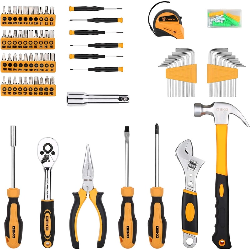General Household Hand Tool Kit Auto Repair Tool Set with Plastic Storage Case