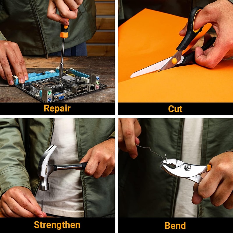 All Purpose Home Tool Kit General Household Hand Tool Set With Plastic Toolbox Storage Case 3