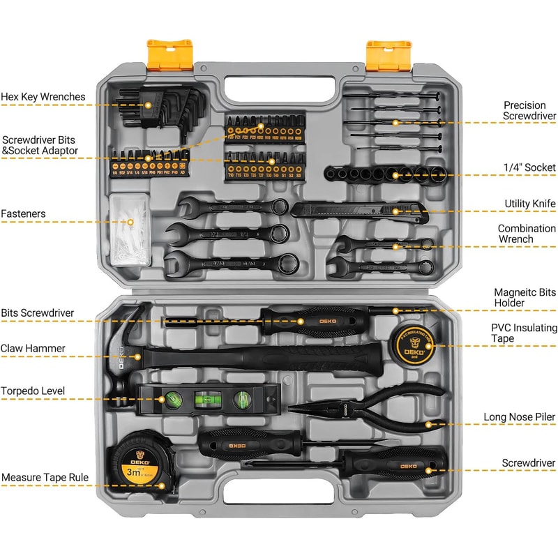Tool Kit Set Box Home Repair Tools Basic Hand Toolbox