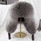 Men Real Silver Fox Fur Bomber Hat Raccoon Fur Cap Russian Trapper Ski Hats Leather Winter Hat For 0