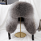 Men Real Silver Fox Fur Bomber Hat Raccoon Fur Cap Russian Trapper Ski Hats Leather Winter Hat For 0