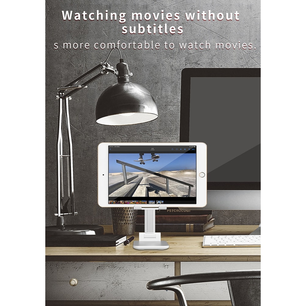 Adjustable Foldable Tablet and Phone Holder Stand for Desk – Universal Support for iPhone, iPad, Samsung, and More