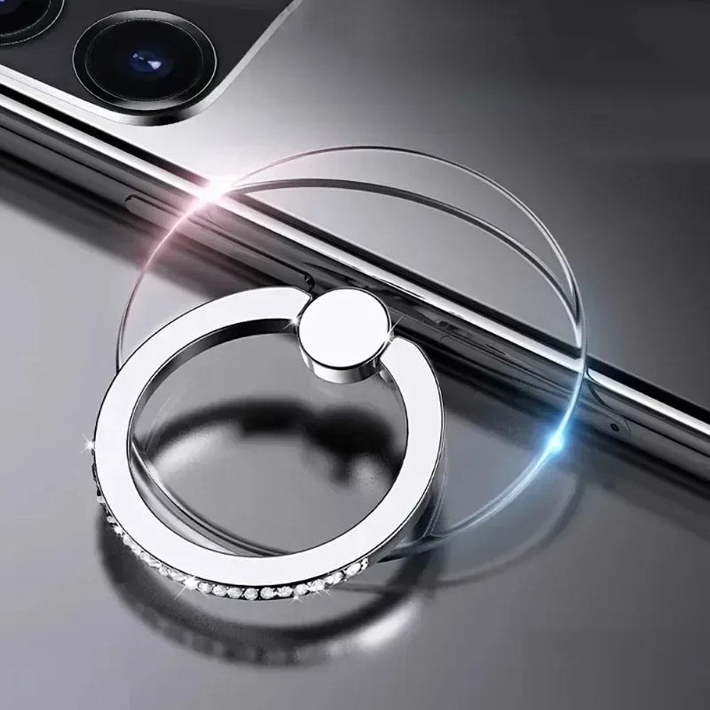 Transparent Circle Finger Ring Mobile Phone Holder Universal Cellphone Bracket for Men & Women