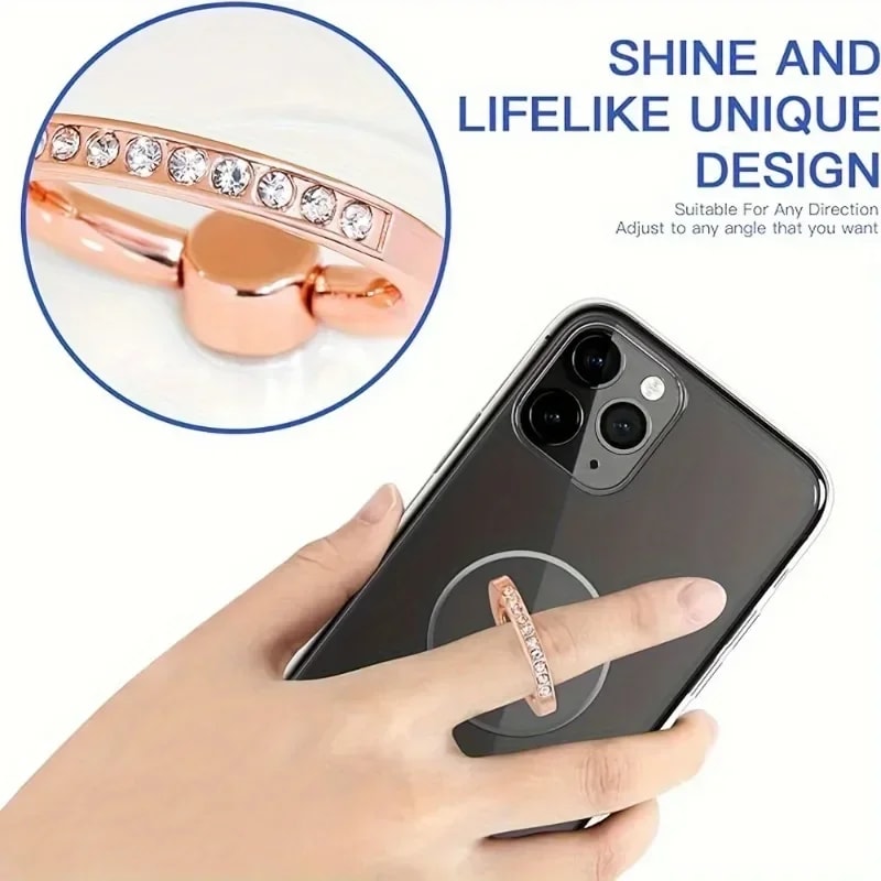 Transparent Circle Finger Ring Mobile Phone Holder Universal Cellphone Bracket for Men & Women