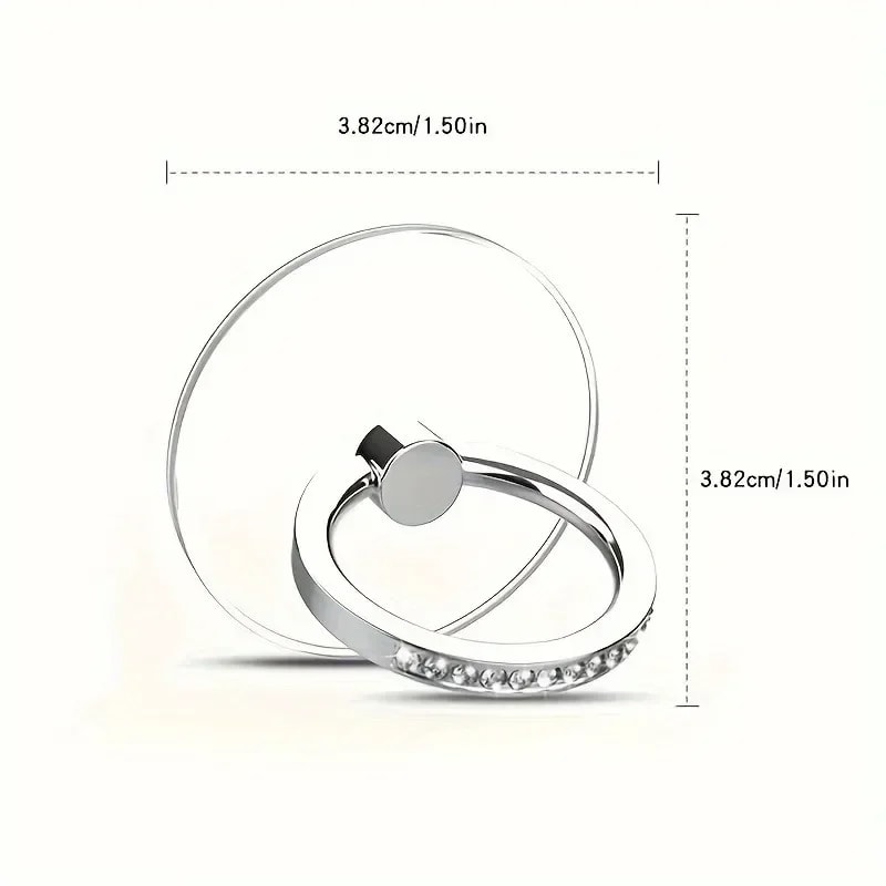 Transparent Circle Finger Ring Mobile Phone Holder Universal Cellphone Bracket for Men & Women