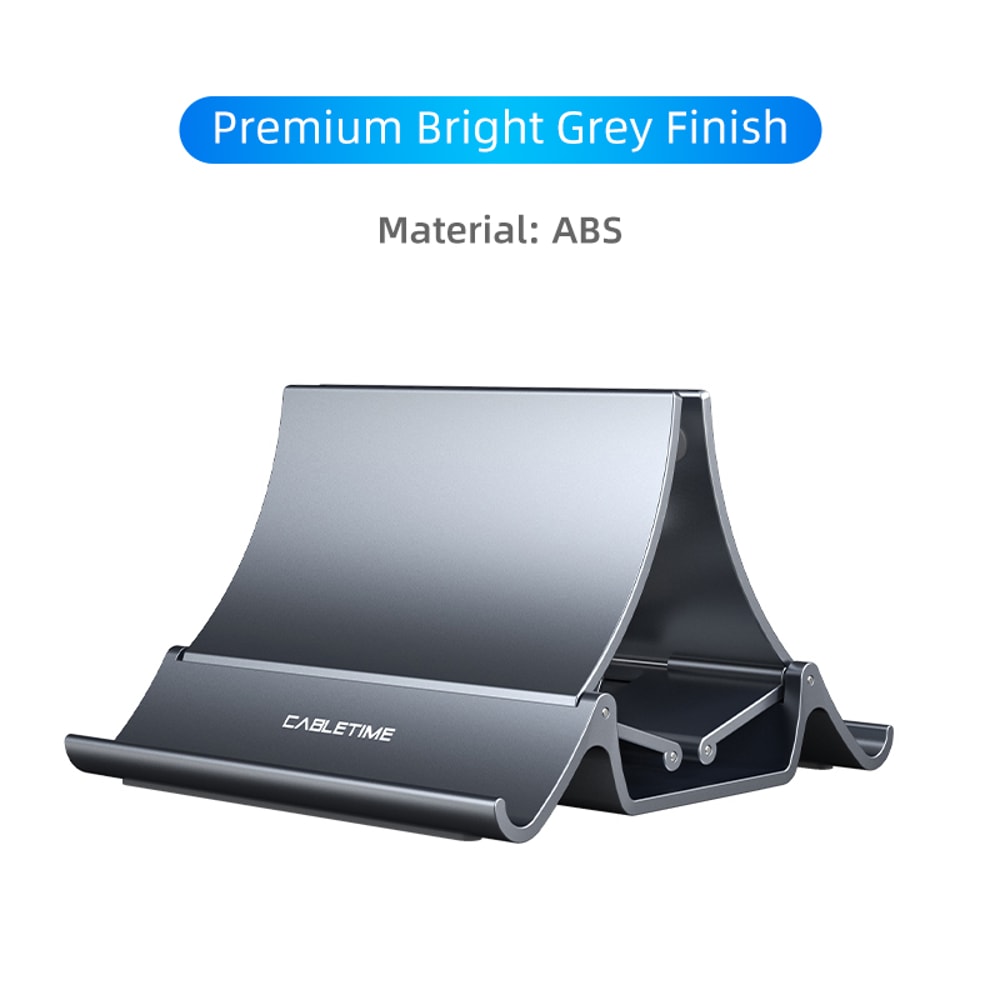 Gravity Lock Vertical Laptop Stand For Desk With Dual Slot And Silicone Protection 6