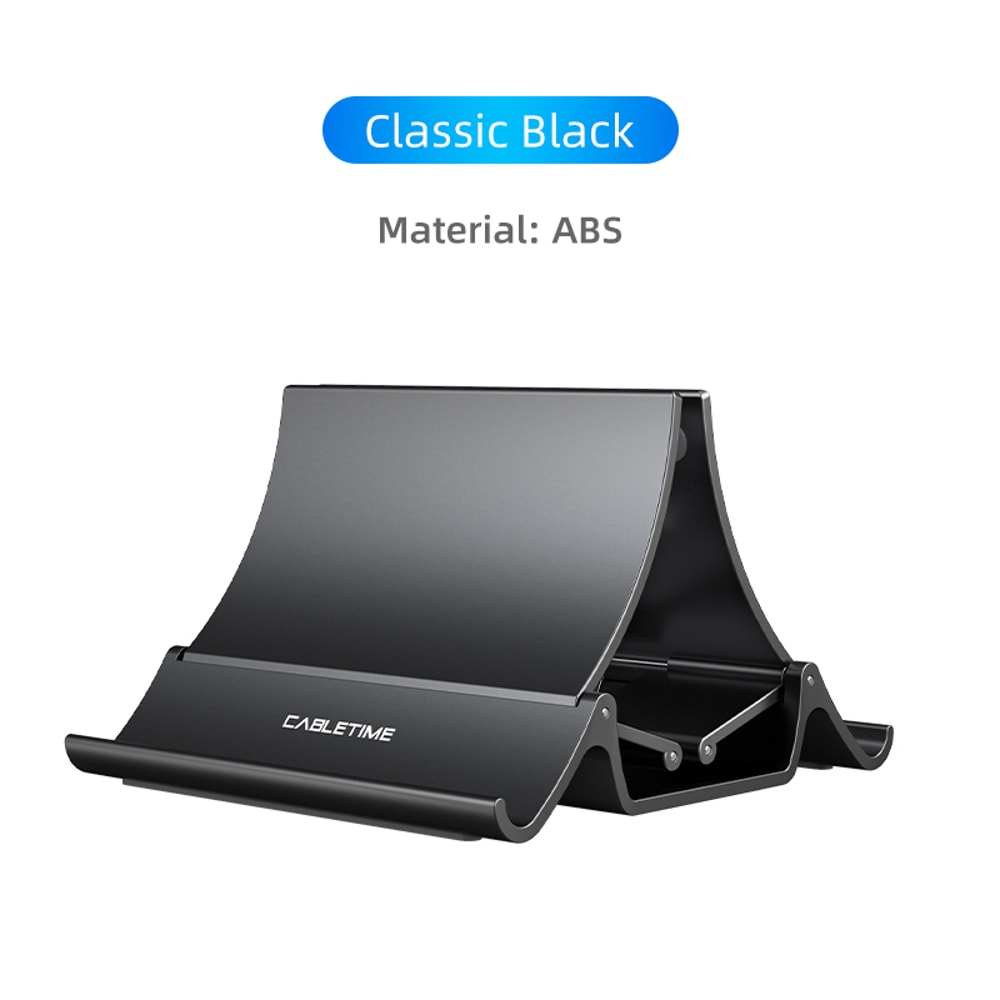 Gravity Lock Vertical Laptop Stand For Desk With Dual Slot And Silicone Protection 7