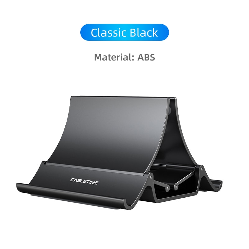 Gravity Lock Vertical Laptop Stand For Desk With Dual Slot And Silicone Protection 7