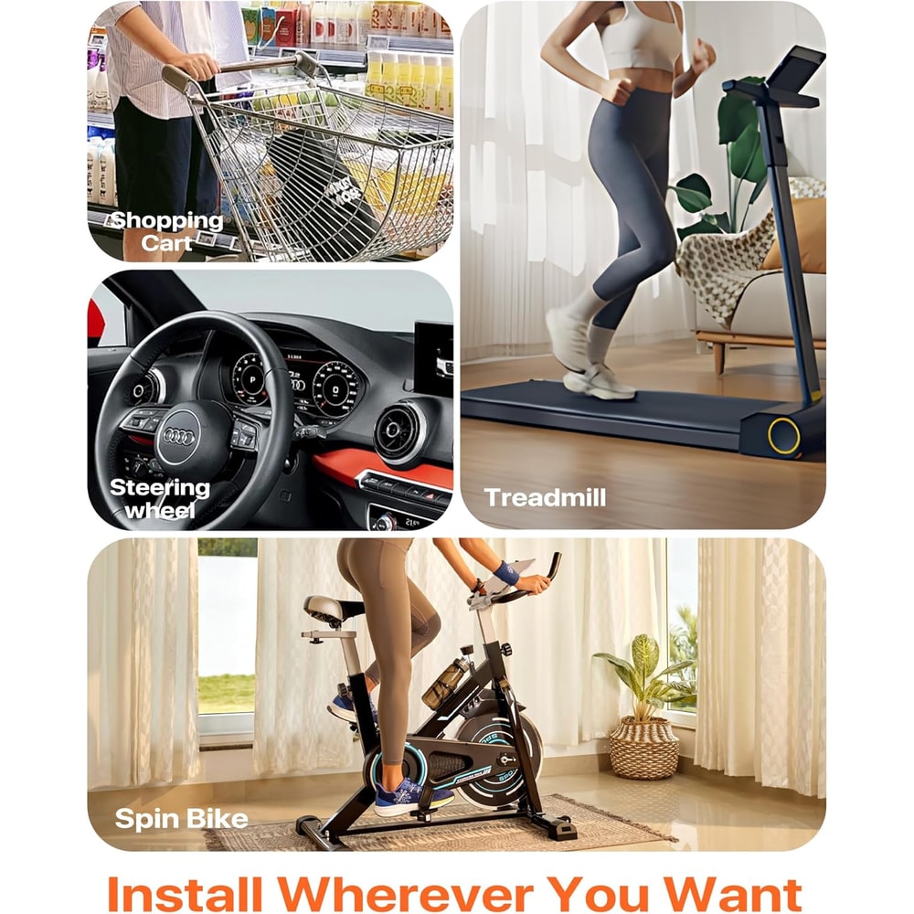 MagSafe Bike Phone Mount with Clamp Handlebar Holder for Stroller Peloton and Treadmill