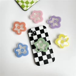 glossy flower phone grip stand foldable phone ring holder