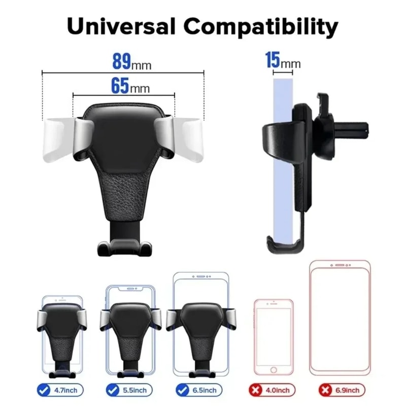 Universal Gravity Car Phone Holder Air Vent Mount For Secure OneHand Driving GPS Use 1
