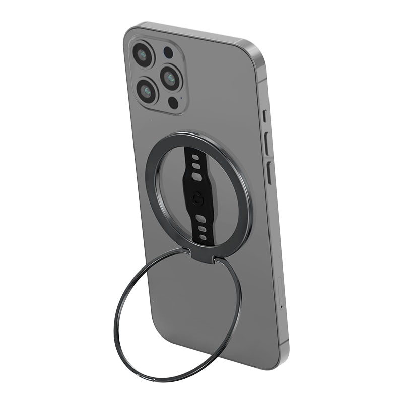 MagSafe Phone Grip Stand with Magnetic Ring Holder and Soft Silicone Strap