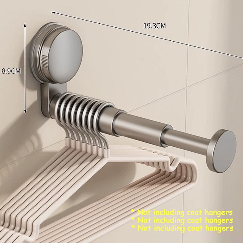 Retractable Hanger Rack No Drill Suction Cup Wall Organizer