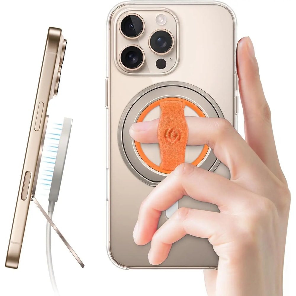 MagOne MagSafe Phone Grip Stand Magnetic Ring Holder with Finger Strap