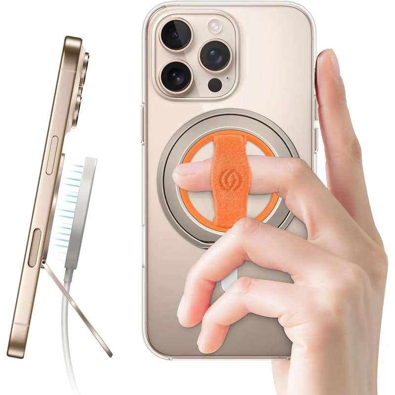 MagOne MagSafe Phone Grip Stand Magnetic Ring Holder with Finger Strap