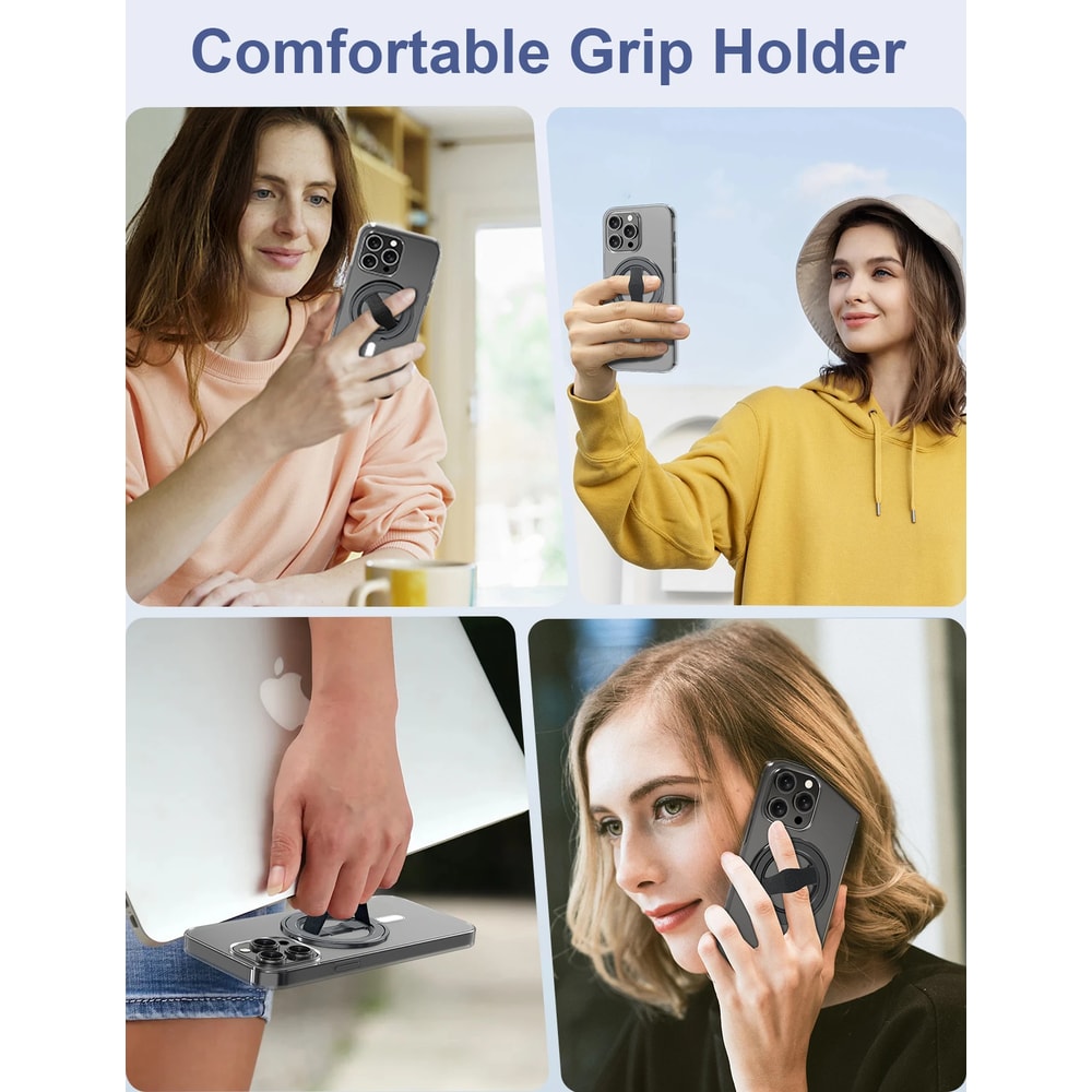 MagOne MagSafe Phone Grip Stand Magnetic Ring Holder with Finger Strap