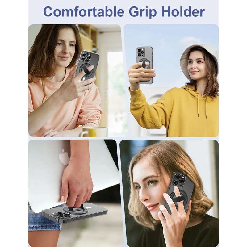 MagOne MagSafe Phone Grip Stand Magnetic Ring Holder with Finger Strap