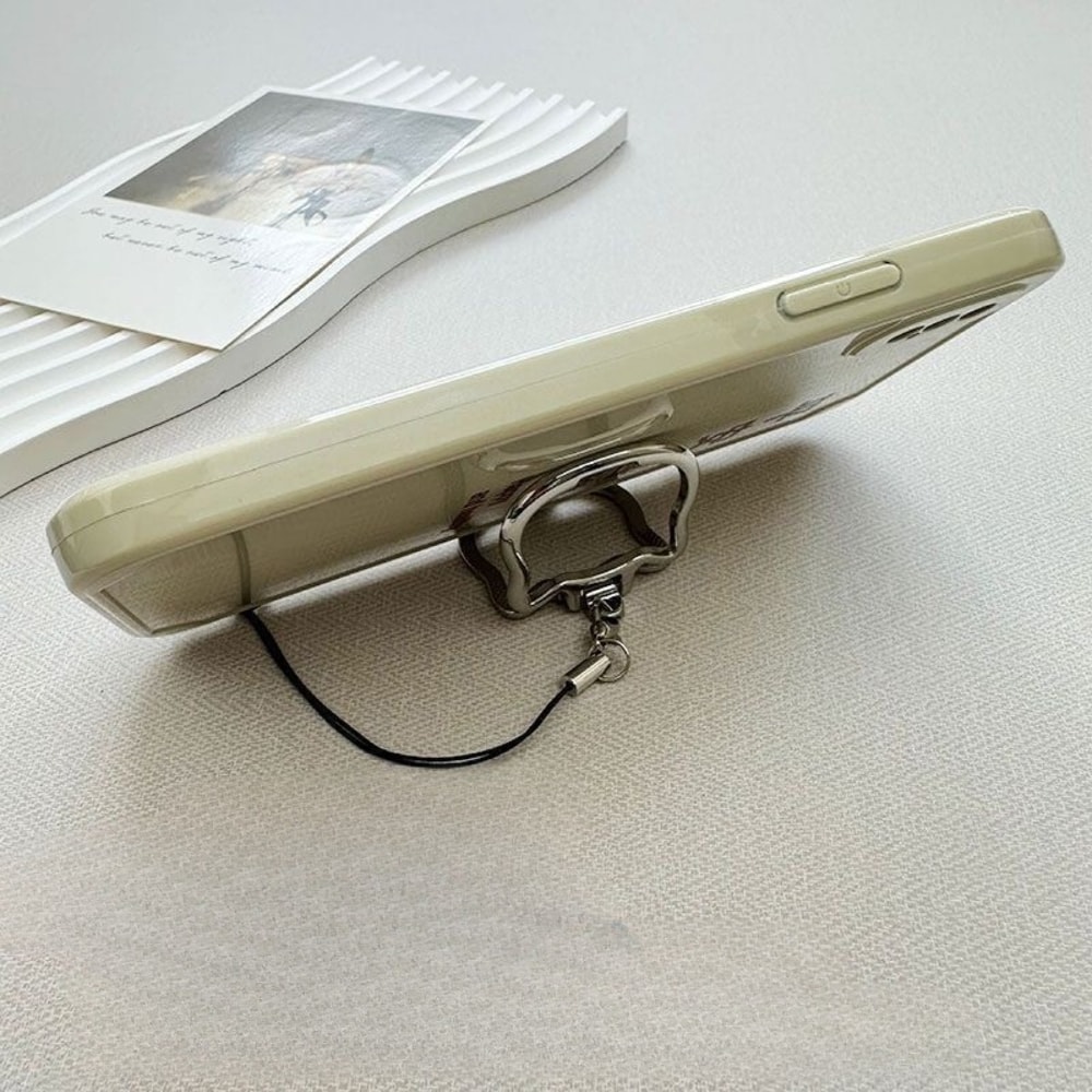 Cute Cat Phone Lanyard Grip and Phone Holder Stand for Desk Use