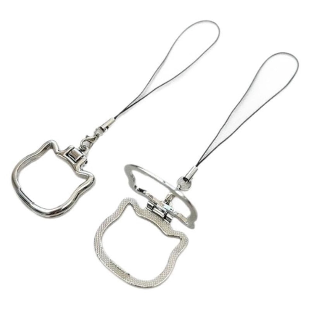 Cute Cat Phone Lanyard Grip and Phone Holder Stand for Desk Use