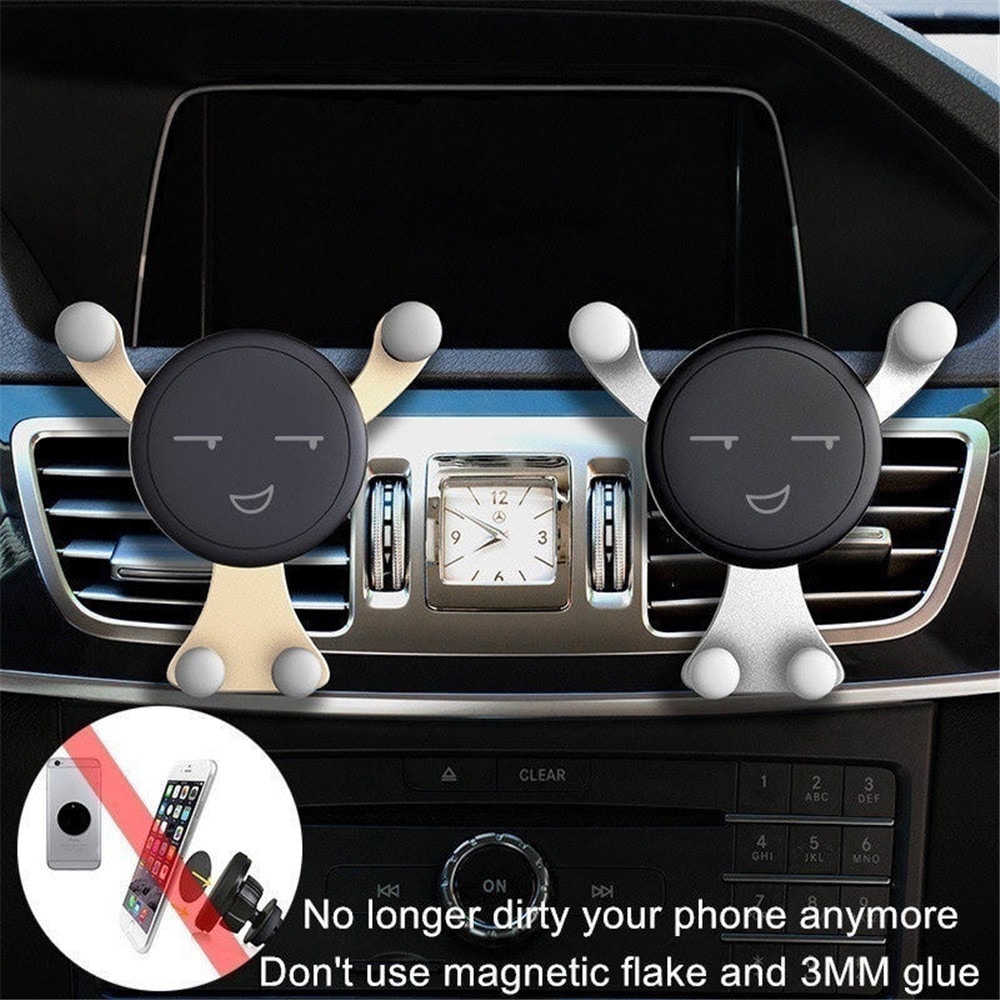 Smiley Grip Car Phone Holder Air Vent Mount For Easy OneHanded Driving 5