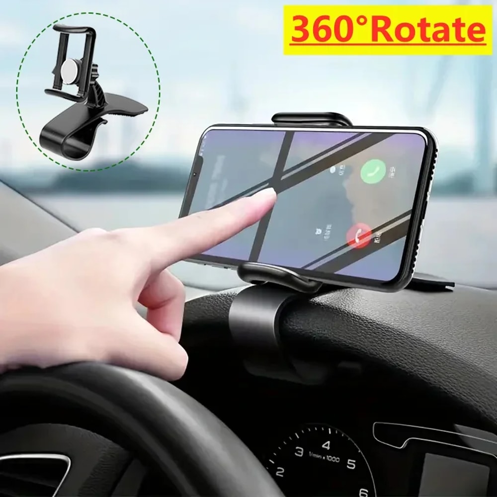 Universal Dashboard Phone Mount Car Phone Holder with One Hand Clip