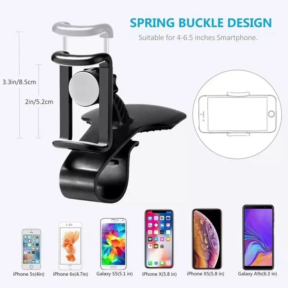 Universal Dashboard Phone Mount Car Phone Holder with One Hand Clip