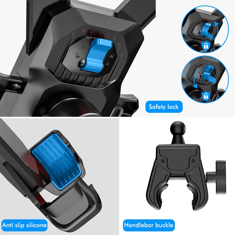 Rotating Handlebar Phone Mount For Bike And Motorcycle 4