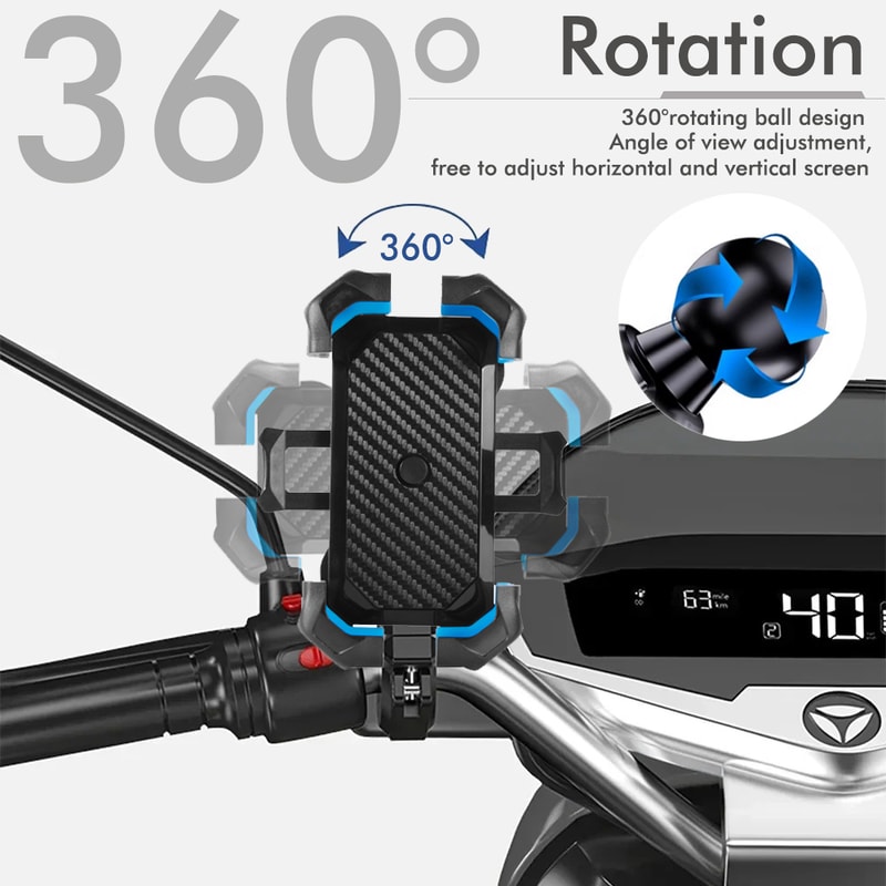 Rotating Handlebar Phone Mount For Bike And Motorcycle 5