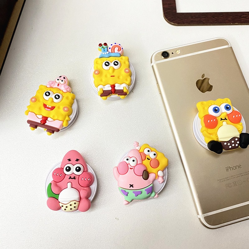 SpongeBob Phone Holder Cute Folding Grip Stand for Universal Phones