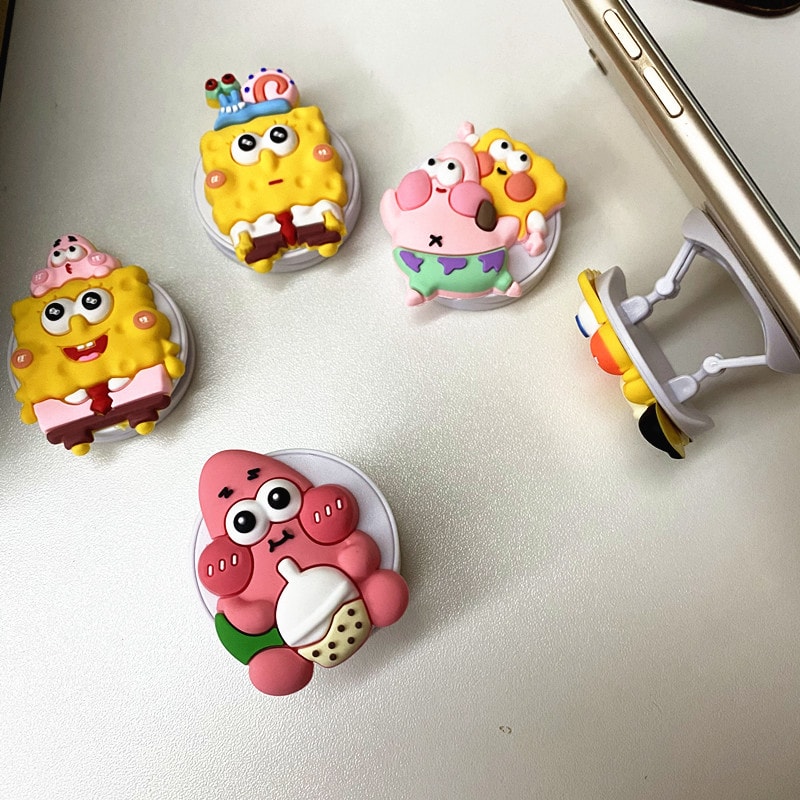 SpongeBob Phone Holder Cute Folding Grip Stand for Universal Phones