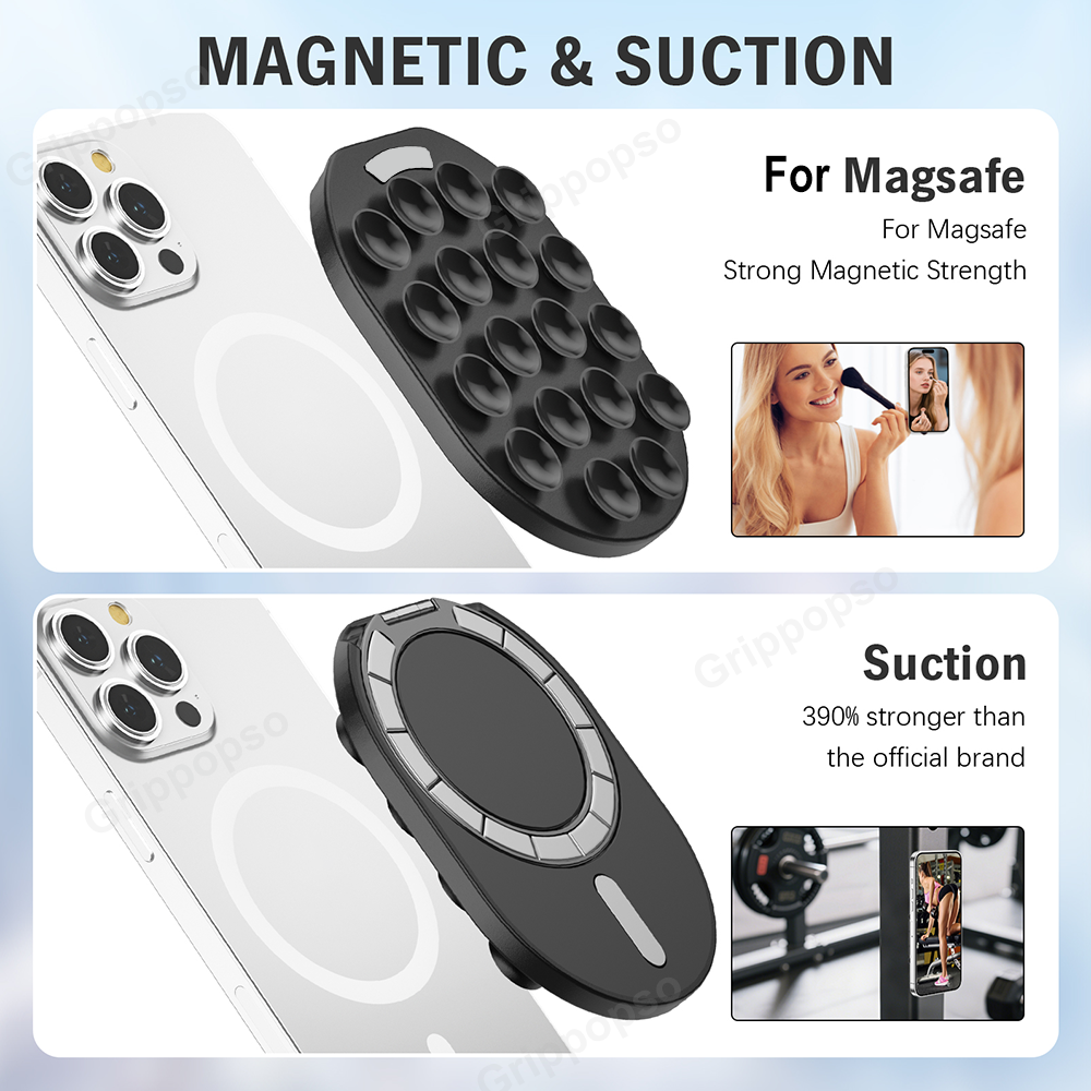 MagSafe Suction Cup Phone Mount Grip Stand For Mirror Selfies And Hands Free Viewing 5