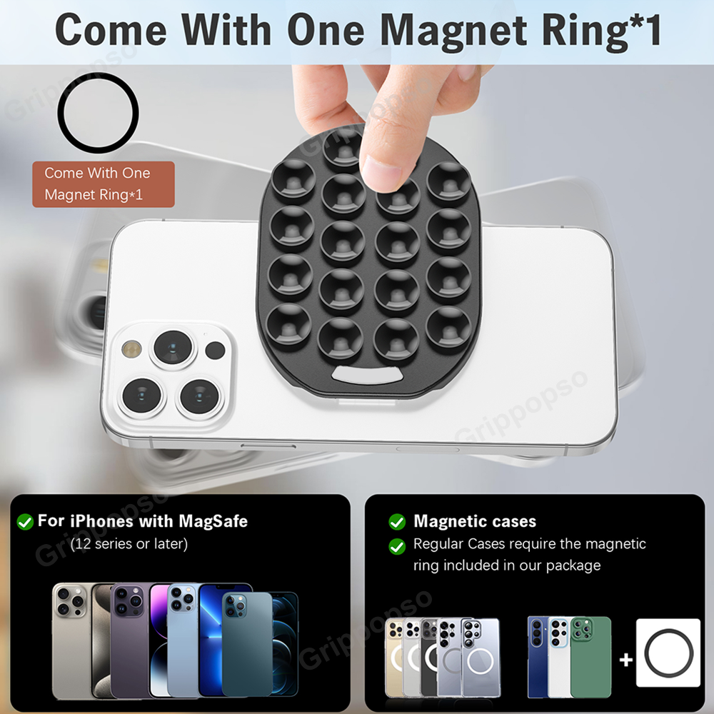 MagSafe Suction Cup Phone Mount Grip Stand For Mirror Selfies And Hands Free Viewing 3